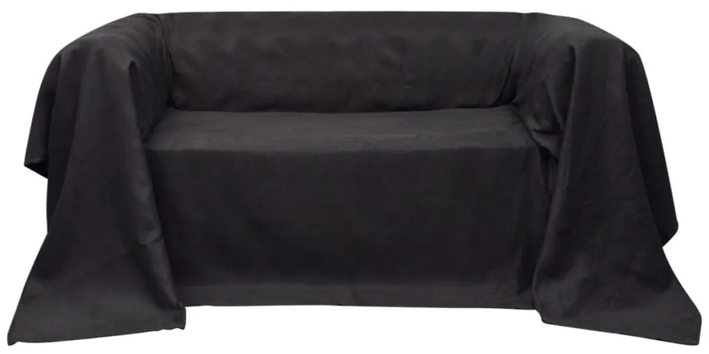 vidaXL Antracitszürke mikro-velúr kanapéhuzat védő 270 x 350 cm