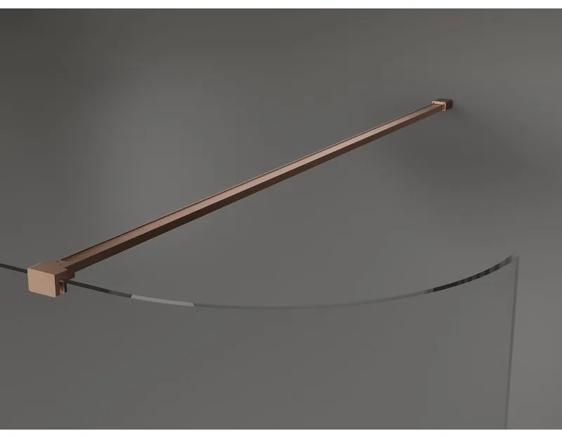 Mexen Kioto, Walk-In zuhany paraván 80 x 200 cm, 8 mm átlátszó üveg, réz matt profil, 800-080-101-65-06