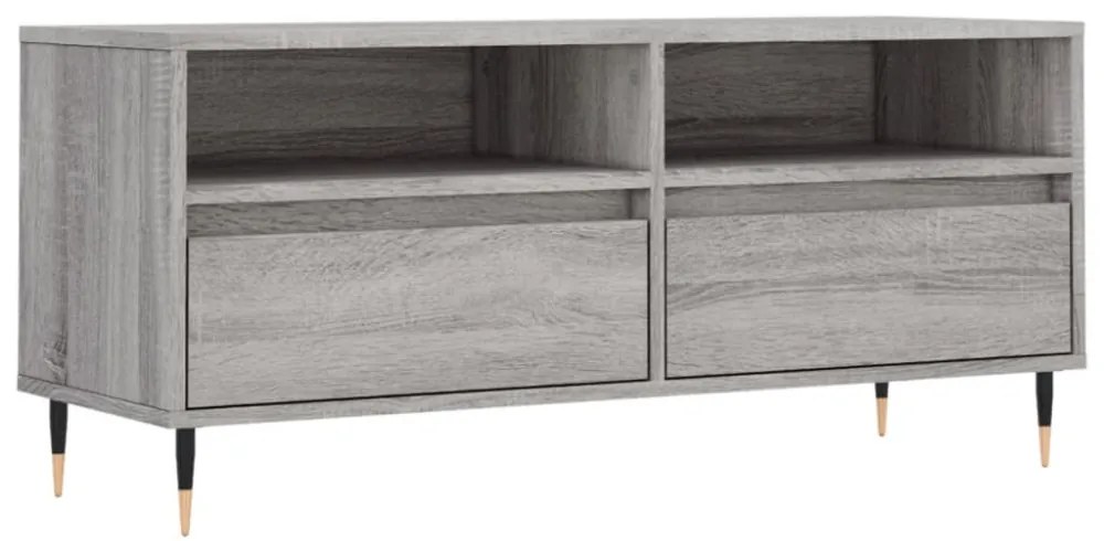 szürke sonoma színű szerelt fa TV-szekrény 100x34,5x44,5 cm