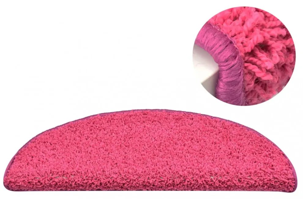 15 db rózsaszín, félkör alakú, nagy lépcsőszőnyeg 65 x 21 x 4 cm