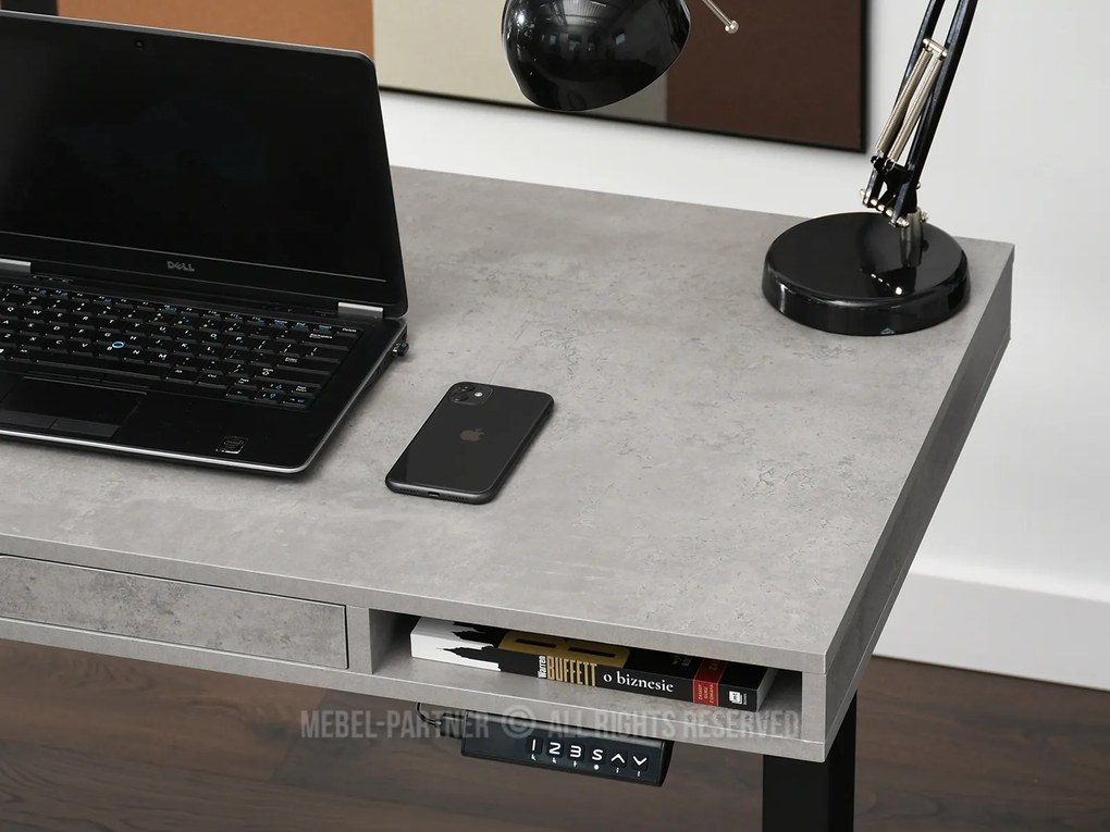 PC asztal Osto 120 (beton + fekete). 1109821