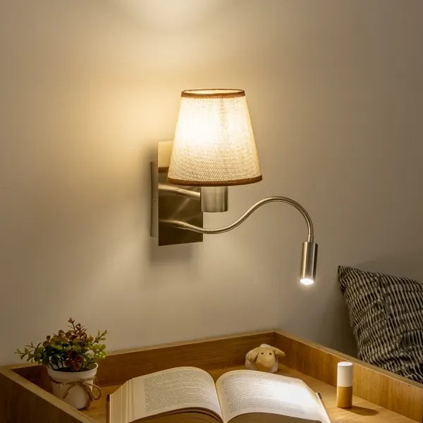 Brilagi - LED Fali lámpa NUBILA 1xE27/25W/230V + LED/3W króm/barna