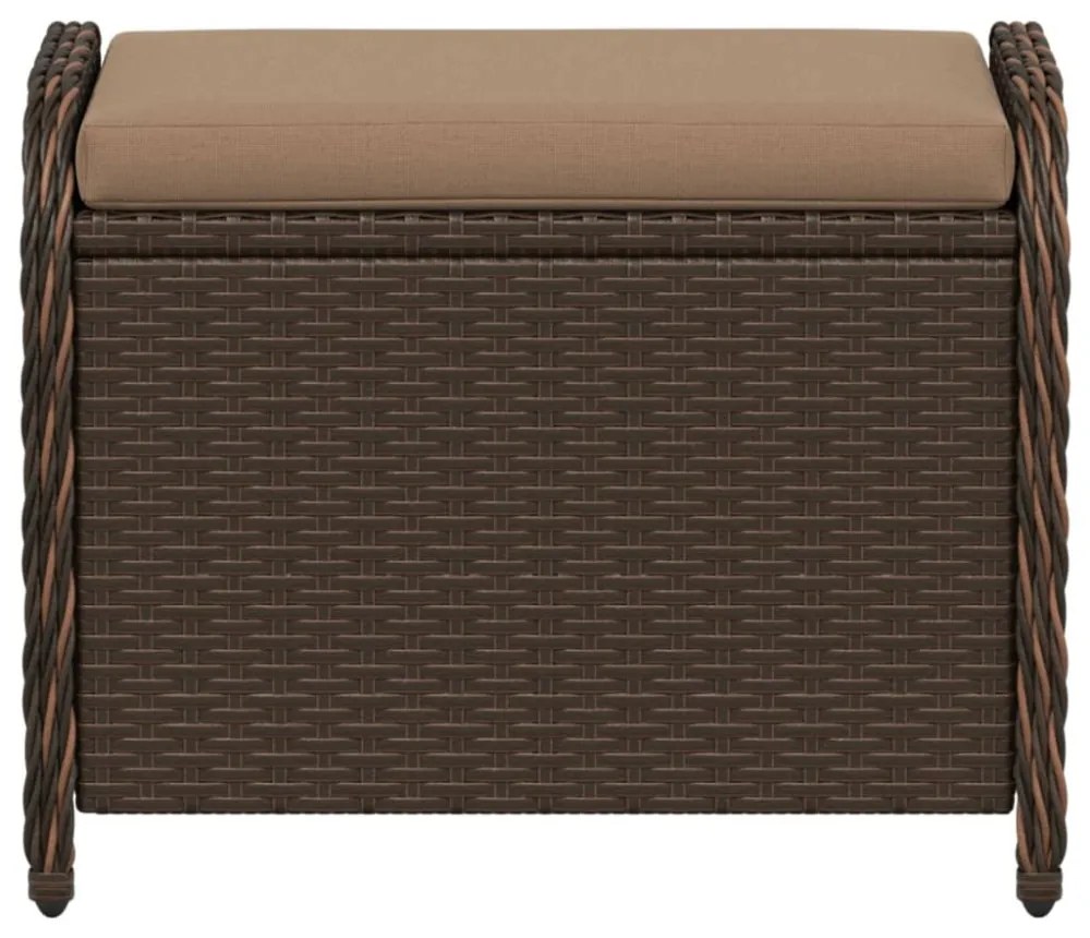 barna polyrattan kerti szék párnával 58 x 46 x 46 cm