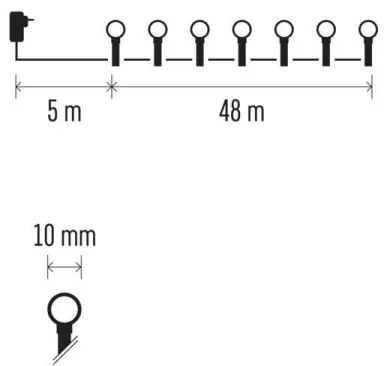 LED Karácsonyi kültéri lánc 480xLED/53m IP44 többszínű