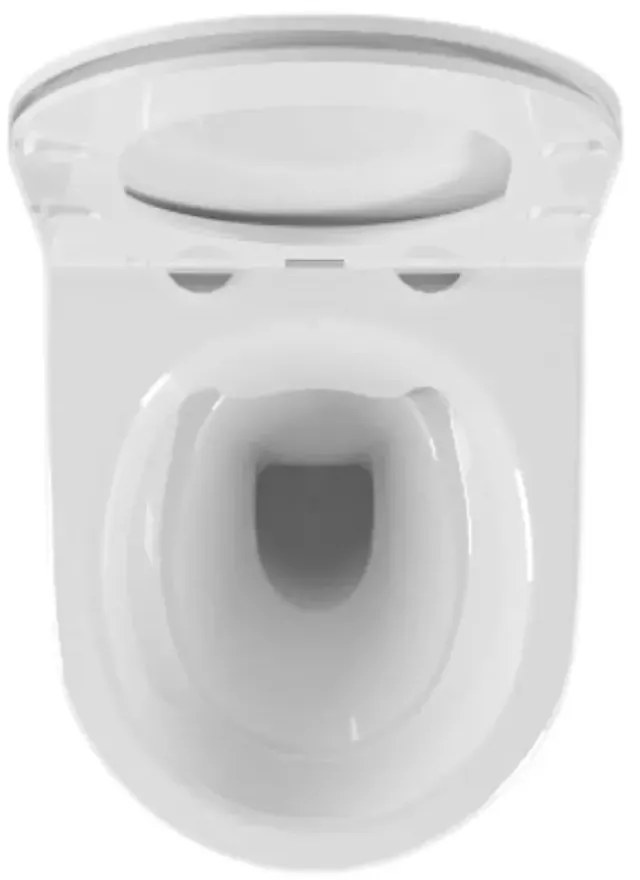 Stuxi Pearl White perem nélküli mély öblítésű íves fali WC, rejtett szerelésű, lecsapódásgátlós wc ülőkével