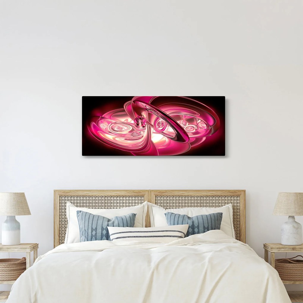 Rózsaszín fraktálos kép (120x50 cm)