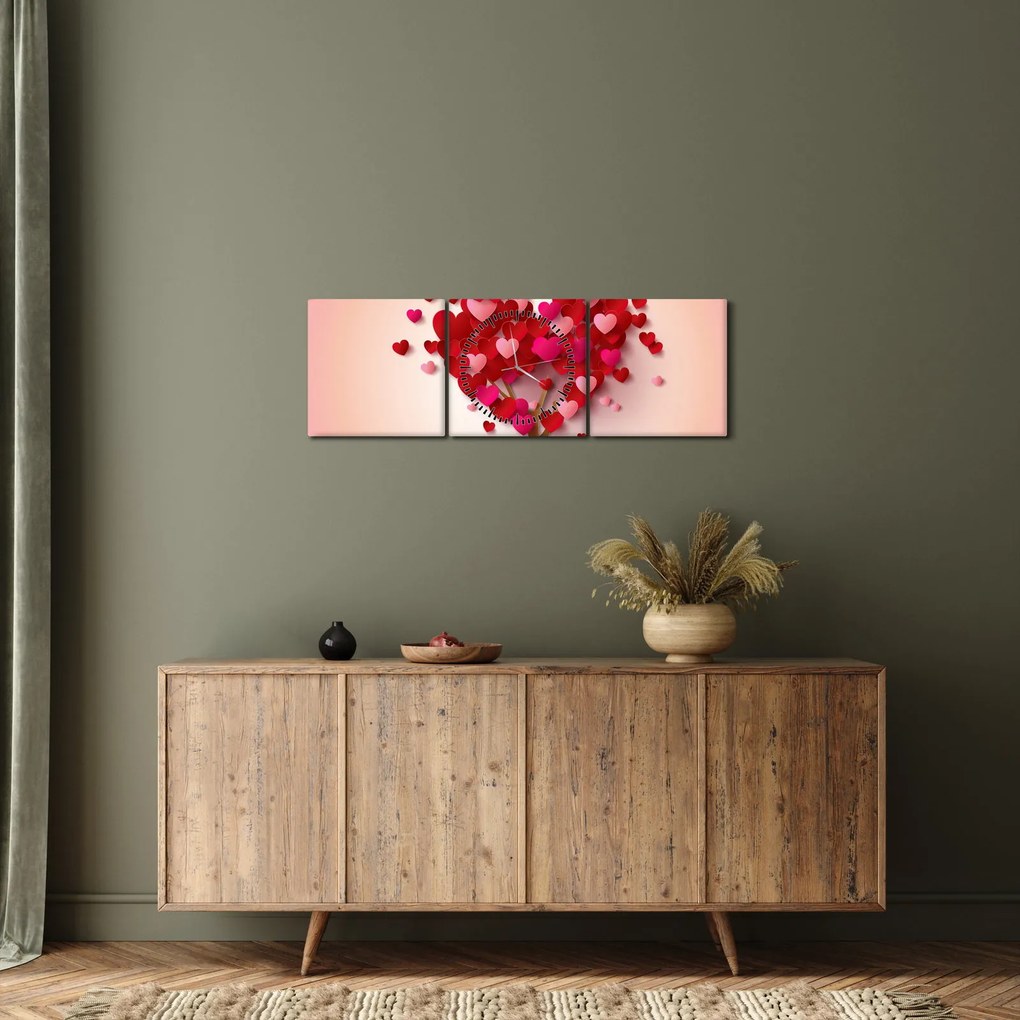 Egy szívfa képe (órával) (90x30 cm)