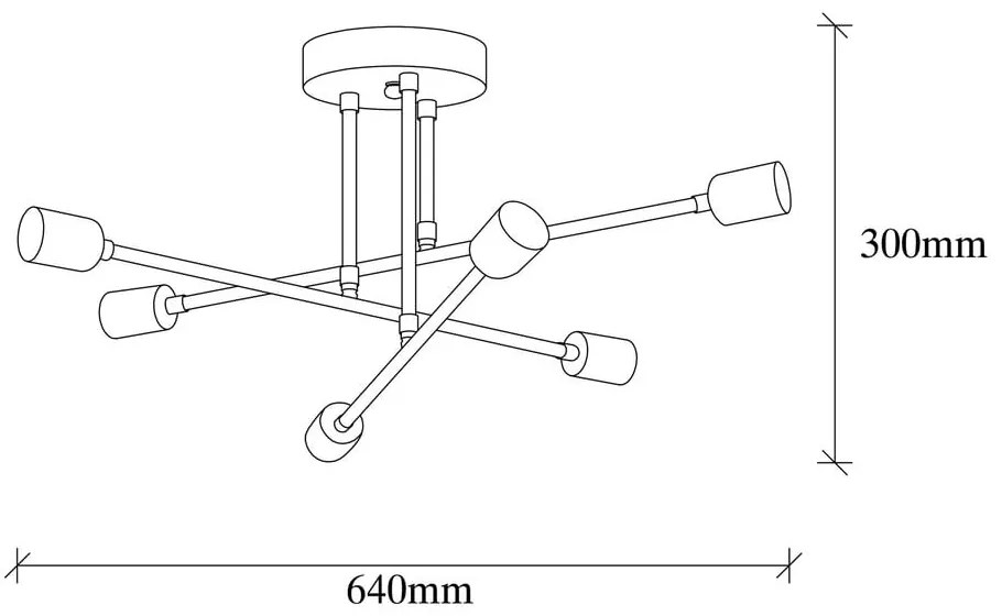 Bronzszínű mennyezeti lámpa 64x64 cm Flower – Opviq lights