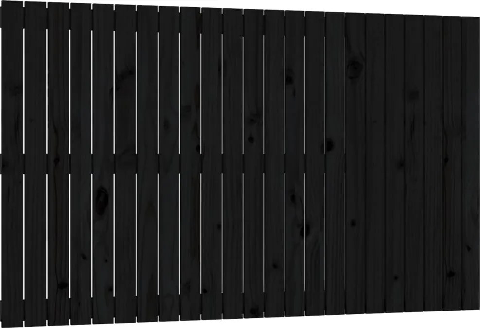 vidaXL fekete tömör fenyőfa fali fejtámla 147 x 3 x 90 cm