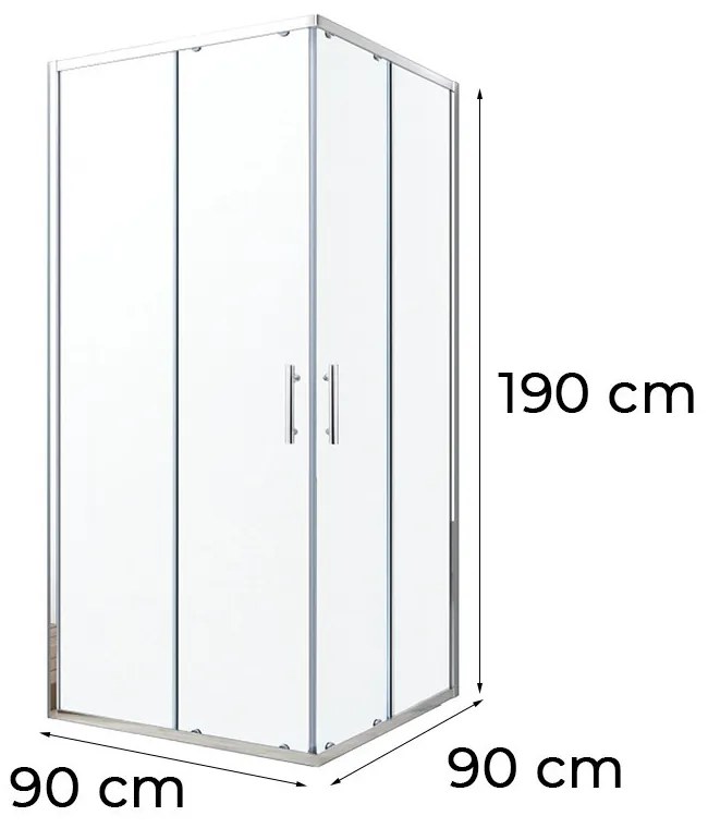 Soul 90x90 cm szögletes zuhanykabin tálca nélkül