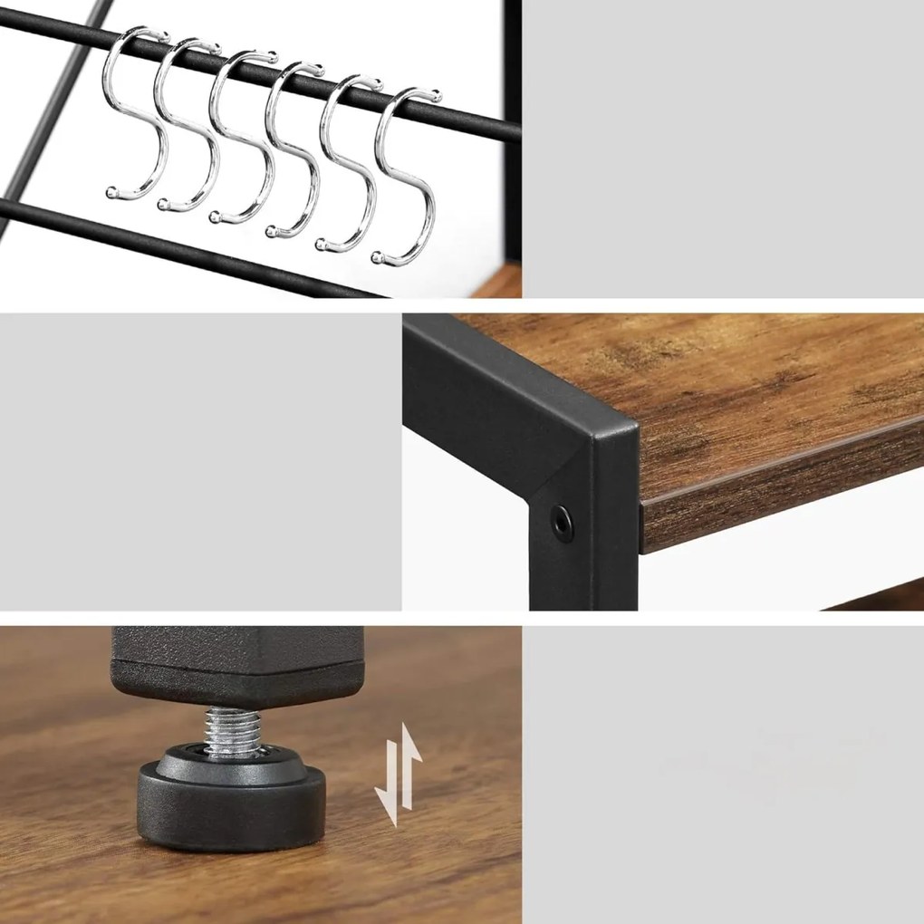 Konyhai polc TAYLOR 95x80 cm, rusztikus barna