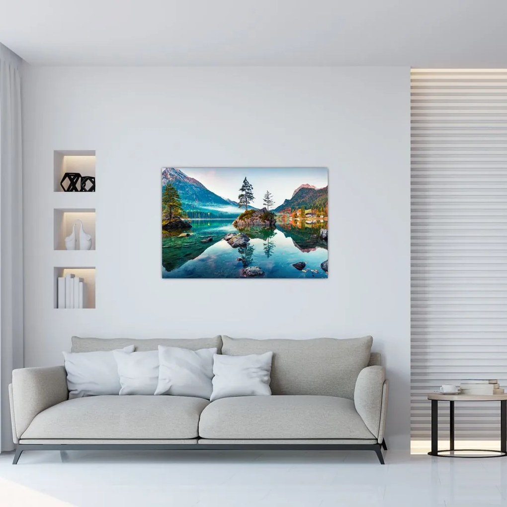 Kép - Lake Hintersee, Bajor - Alpok, Ausztria (90x60 cm)