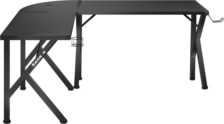 Sarok gamer asztal, 154x117cm, fekete