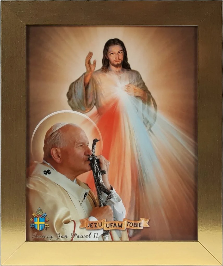 Vászonkép 30x25 Jézus Bízom Benned Arany Keret