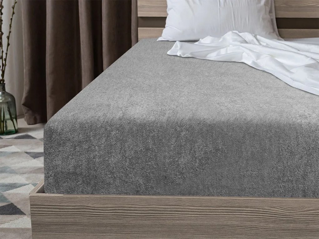 Frottír gumis lepedő EXCLUSIVE szürke 90 x 200 cm