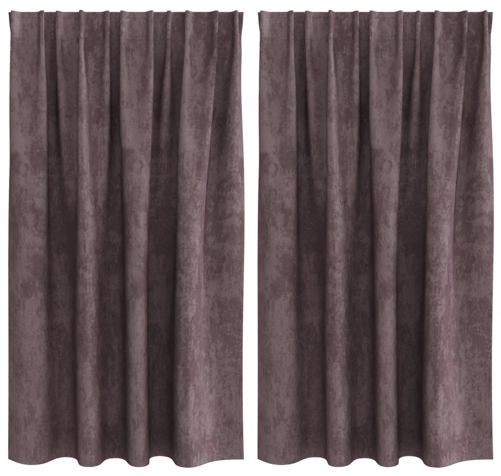 Bársonyfűggönyök 2 db Szemelve Barna 140x140 cm