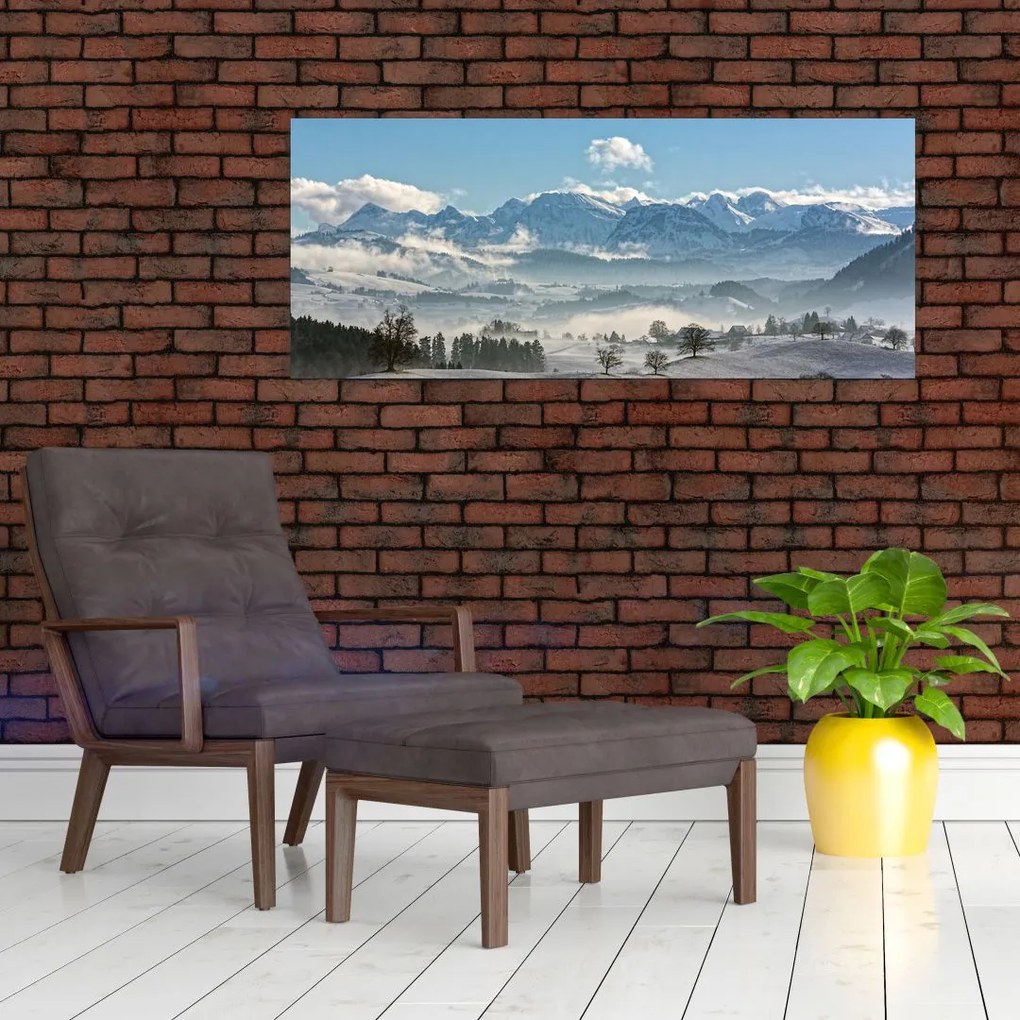 A havas hegyek képe (120x50 cm)