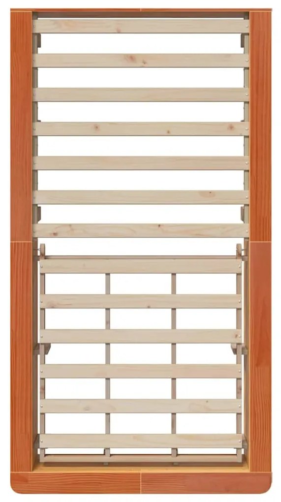 Ágykeret tárolóval Viaszbarna 90 x 190 cm Tömör fa