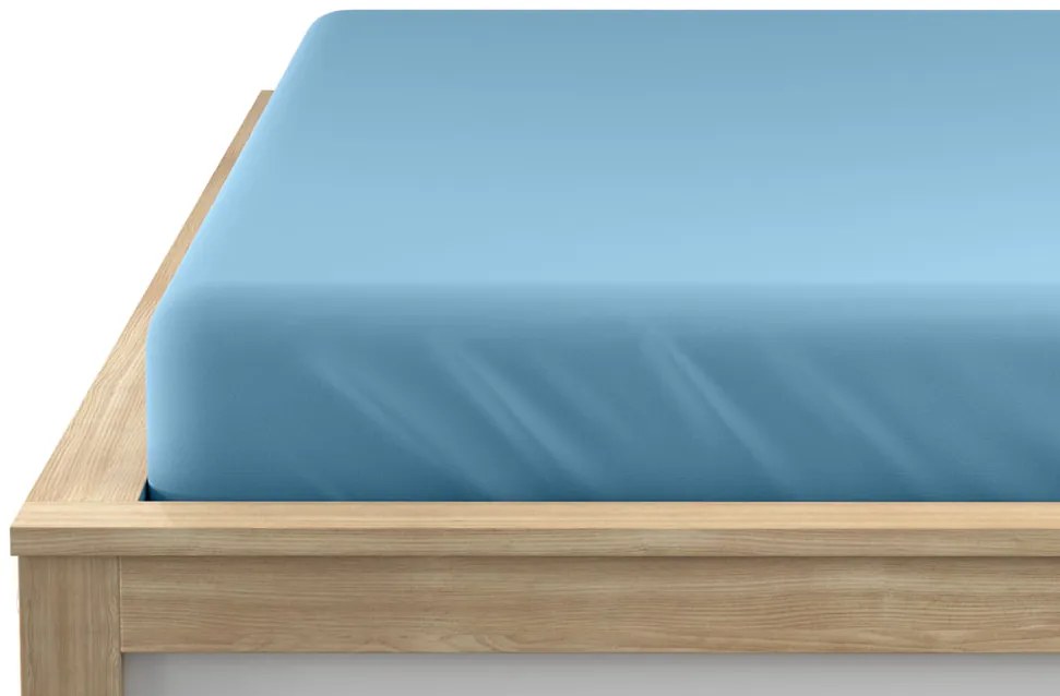 Jersey világoskék lepedő 180x200 cm