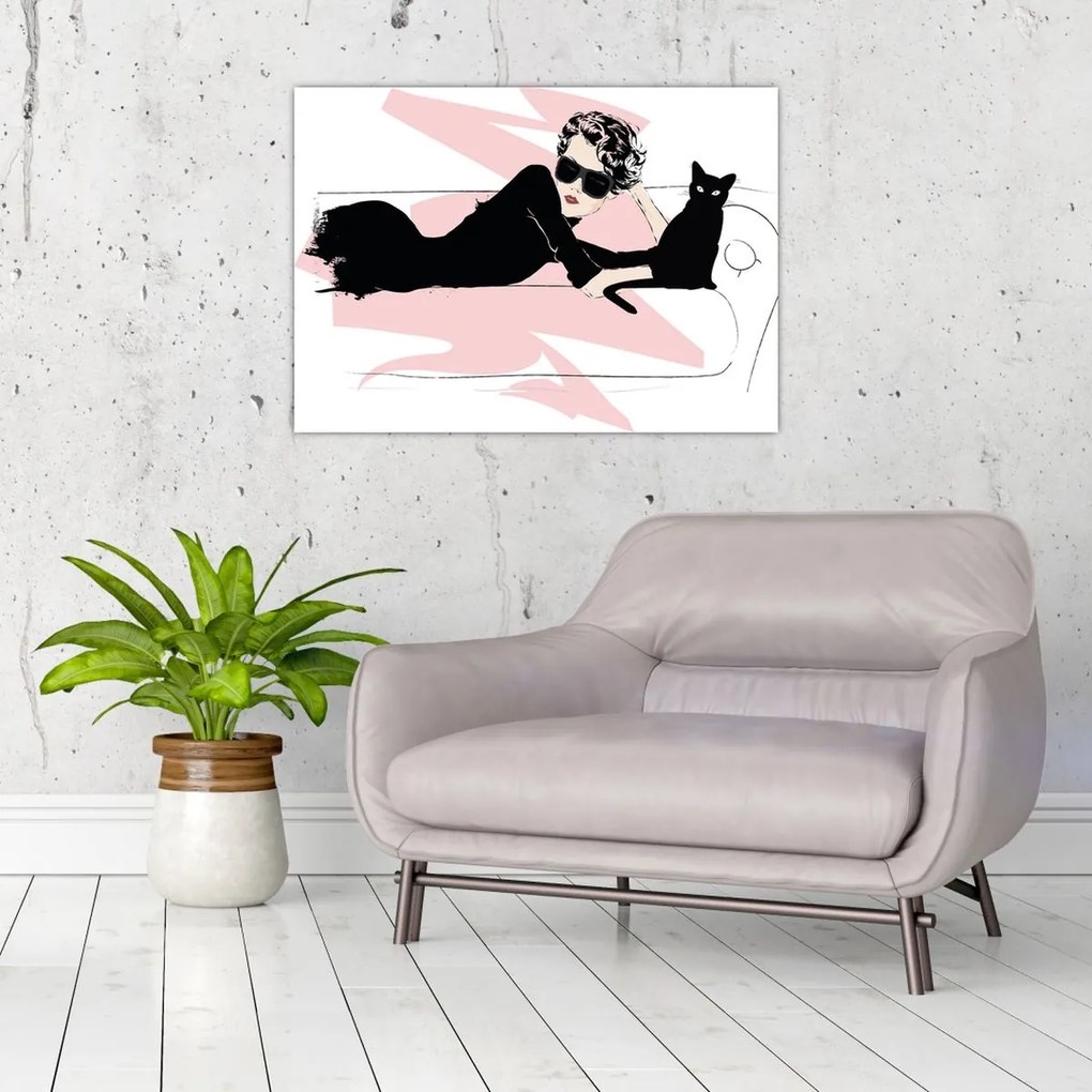 Üveg kép - Fashion lady (70x50 cm)