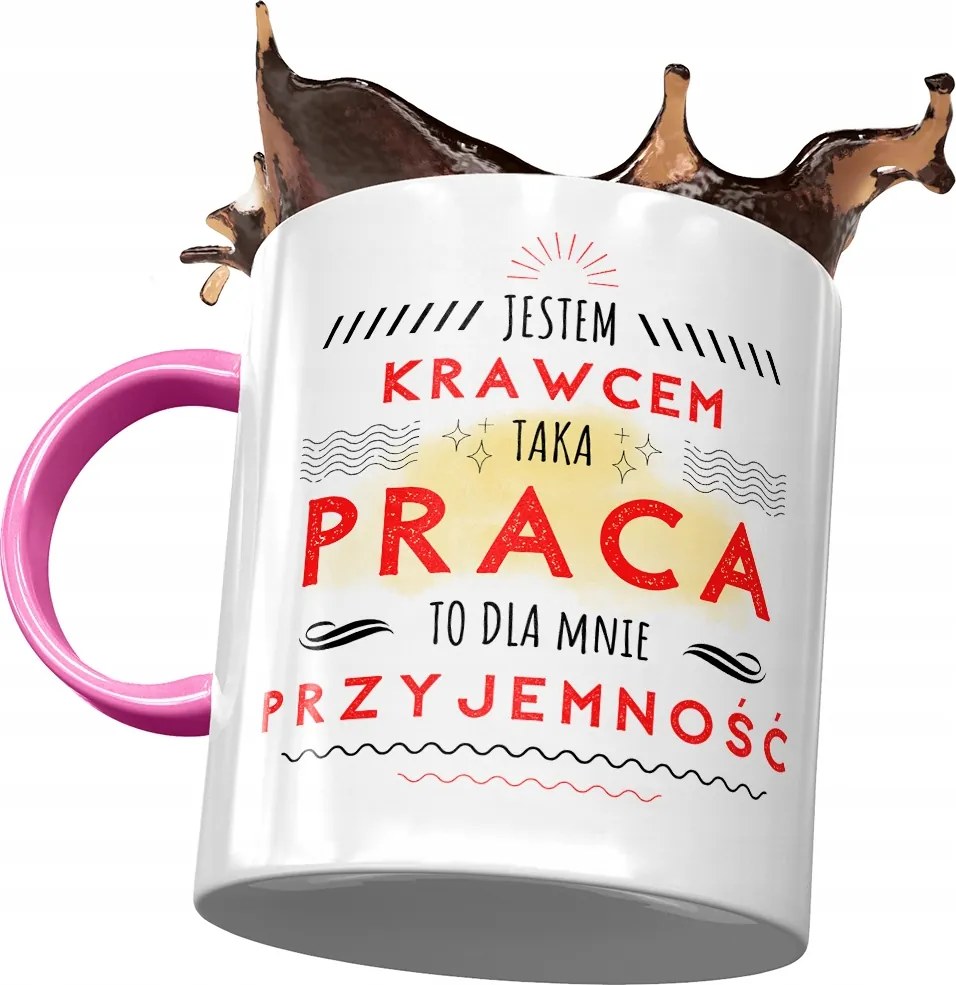 Rózsaszín Bögre Szabónak Az ilyen Munka Öröm Nyomtatott Fotóval