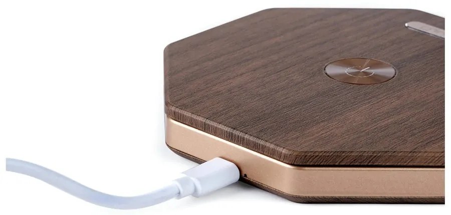 Barna USB fénydekoráció ø 12 cm Twist Hexagon – Gingko