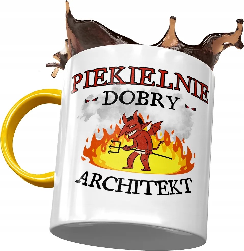 Sárga Bögre Építésznek Pokolian Jó Nyomtatott Fotóval