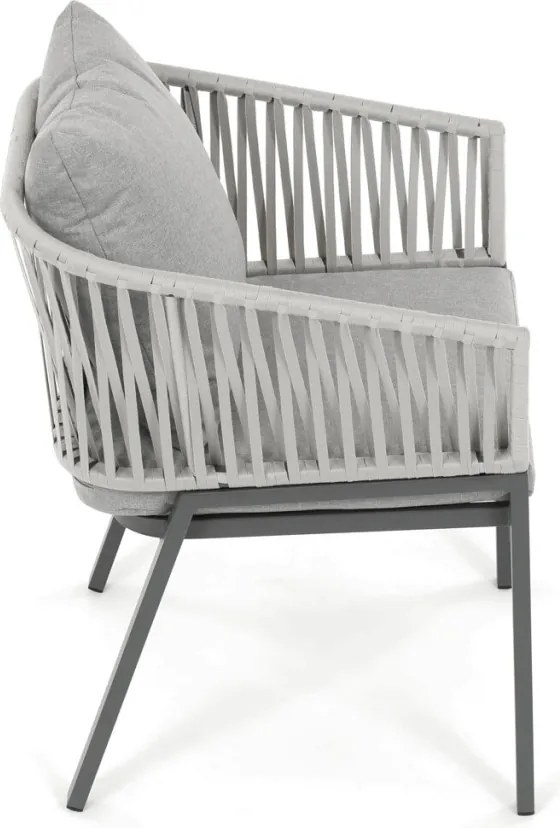 Kerti szék, fém, polyrattan, szürke, AZC-S1430 GREY