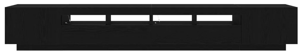 TV Szekrény LED Fénnyel Fekete Tölgy 260x35x40 cm Összeszerelve