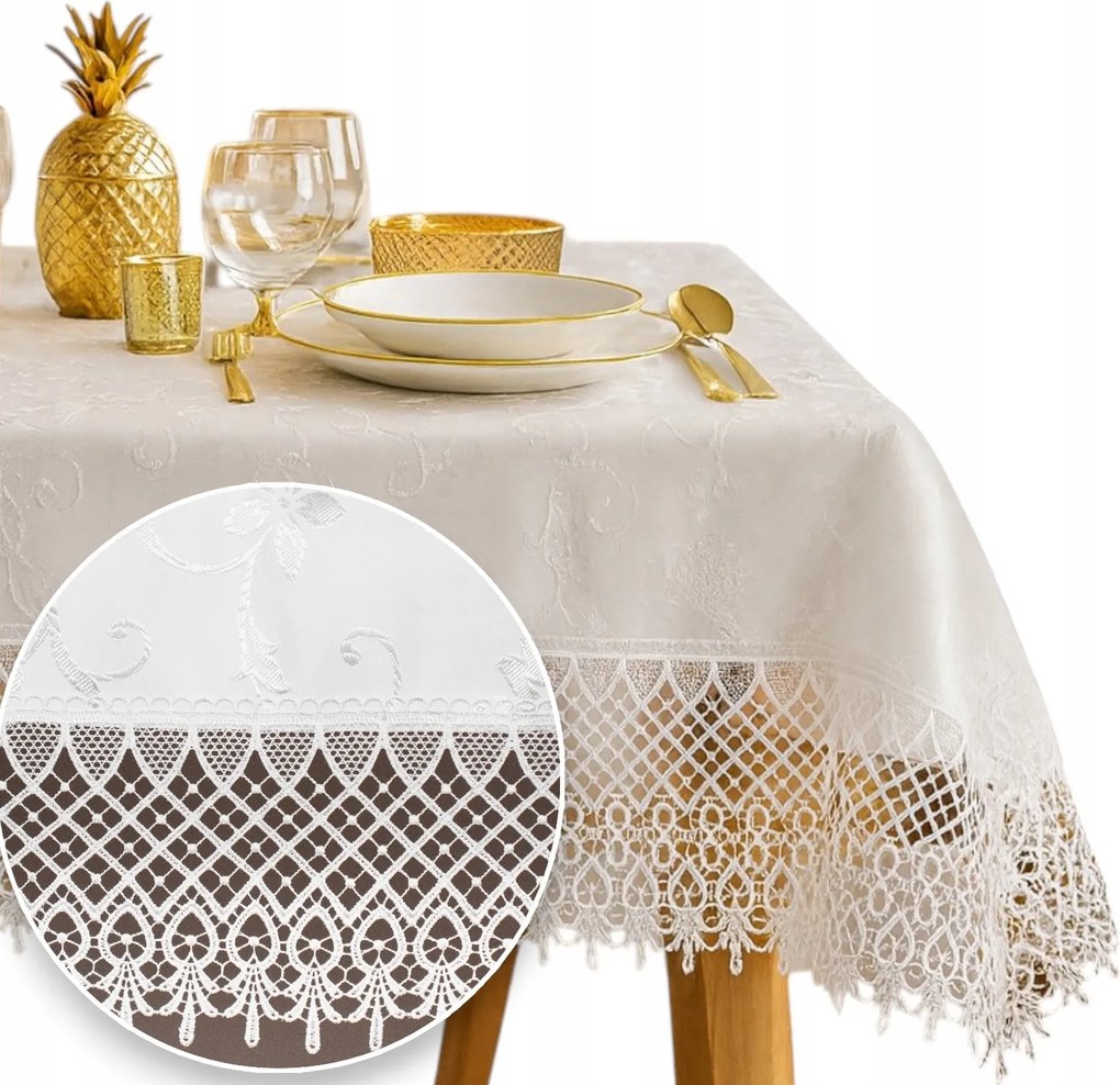 Fehér Abrosz karácsonyi klasszikus foltálló Gipszkarton 130x180 téglalap alakú