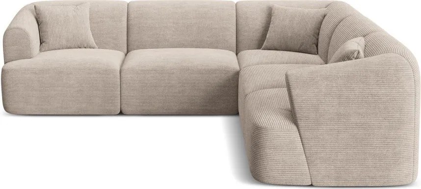 Világosbarna kordbársony sarokkanapé Campi – Cosmopolitan Design