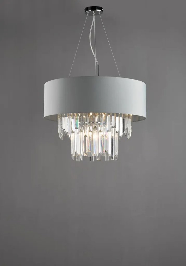DAR LIGHTING HAL0639 HALLE Kristály Függesztett Lámpa Szürke G9 IP20