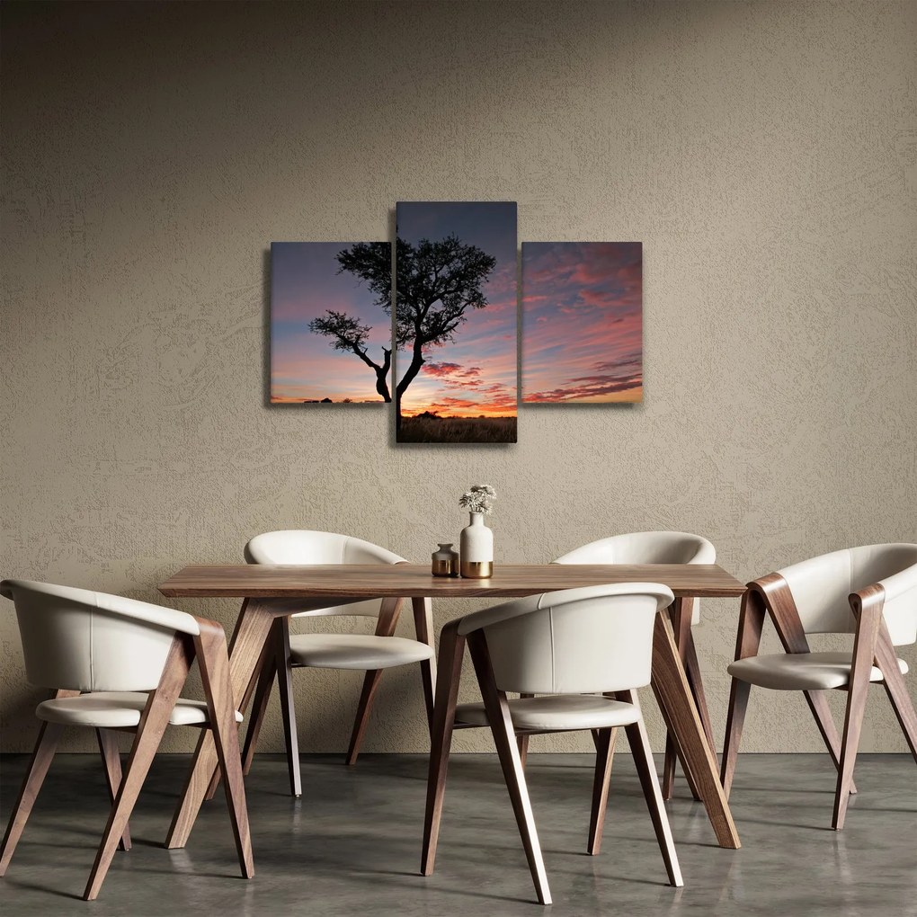 Kép - Fa és vöröses árnyalatok (90x60 cm)
