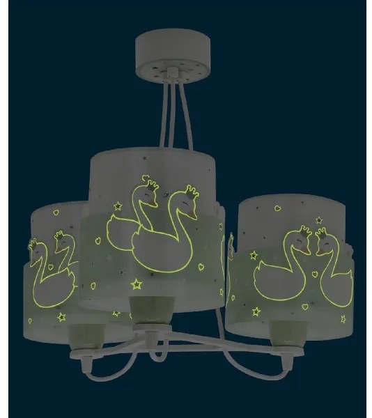 Dalber 61717H - Gyermekcsillár SWEET LOVE 3xE27/60W/230V zöld