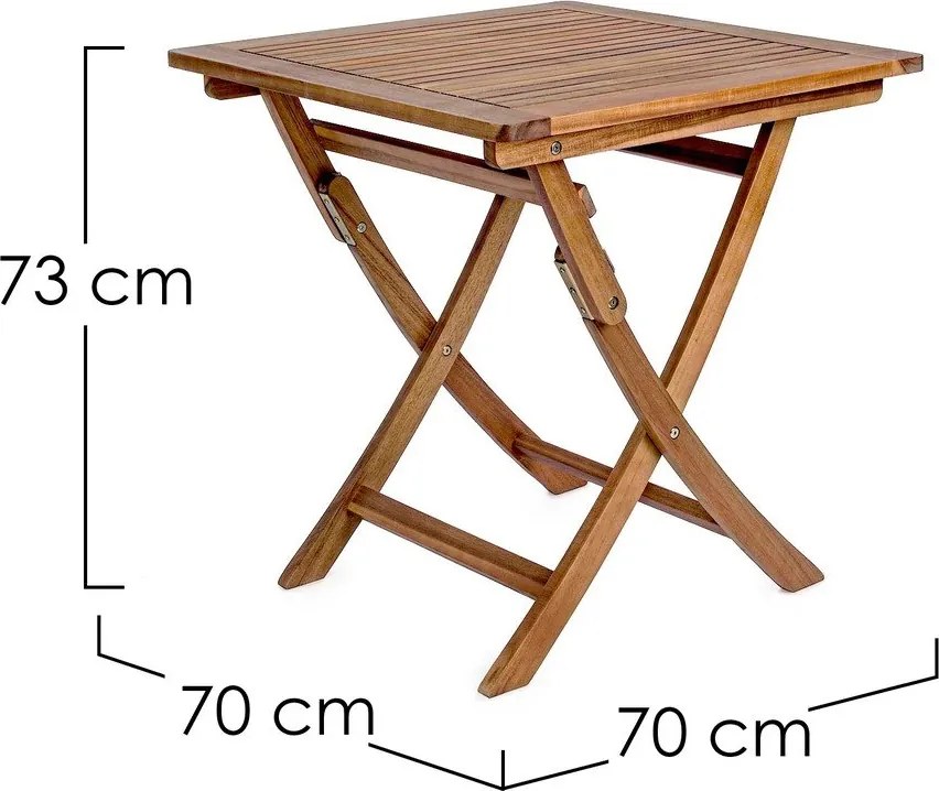 Akácfa kerti kisasztal 70x70 cm Noemi – Bizzotto