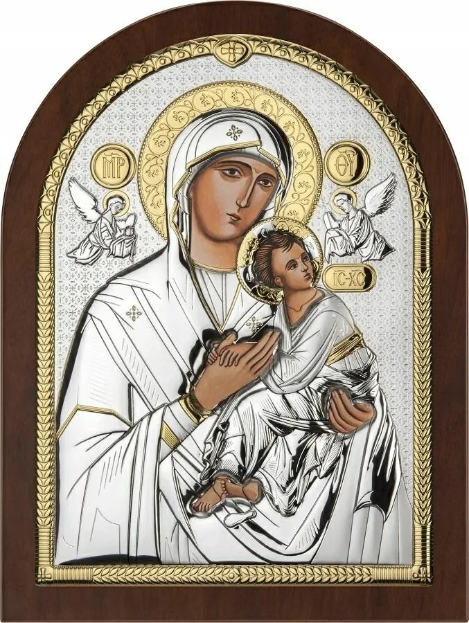 Vászonkép Szűz Mária szüntelen segítség 21,5 X 28,5 cm arany ezüst Gravírozás