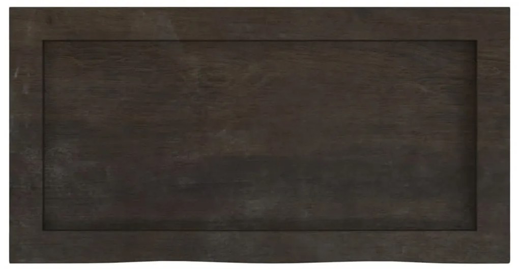 sötétbarna kezelt tömör tölgyfa fali polc 60x30x(2-4) cm