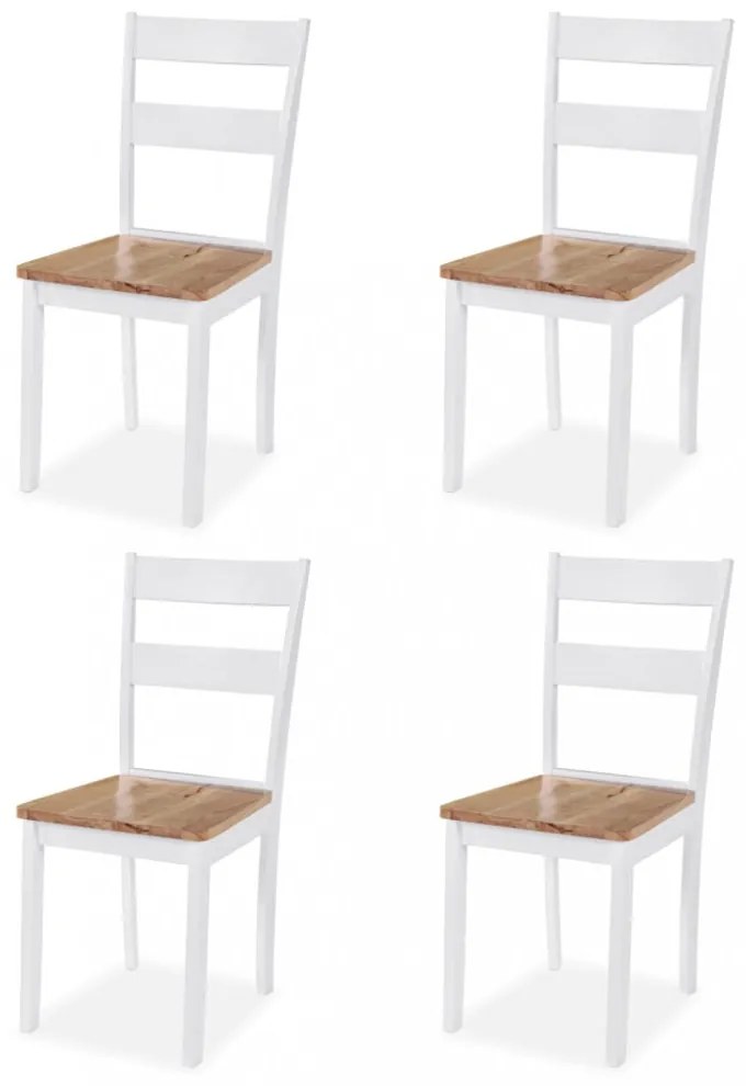 5 részes fehér MDF és gumifa étkezőgarnitúra