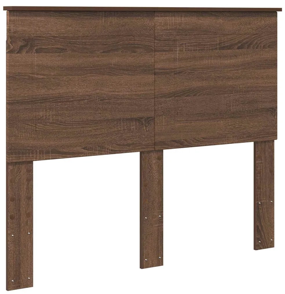 vidaXL Ágykeret fejtámlával Barna Tölgy 120 x 200 cm Tömör fenyőfa