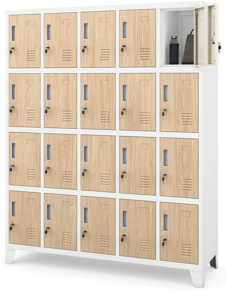 Rekeszes szekrény ROBERT, 1360 x 1720 x 450 mm, Eco Design: fehér/sonoma tölgy