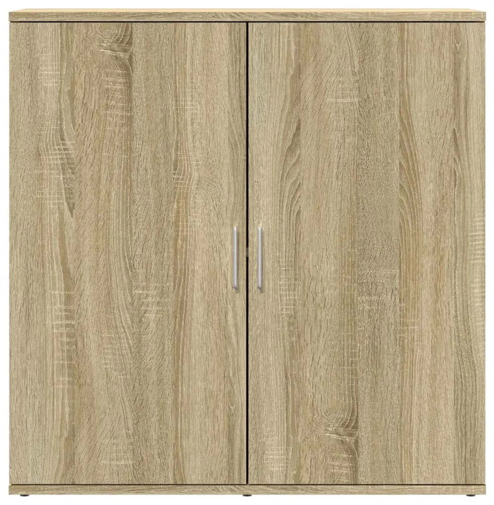 2 db sonoma tölgy színű szerelt fa tálalóasztal 79 x 38 x 80 cm