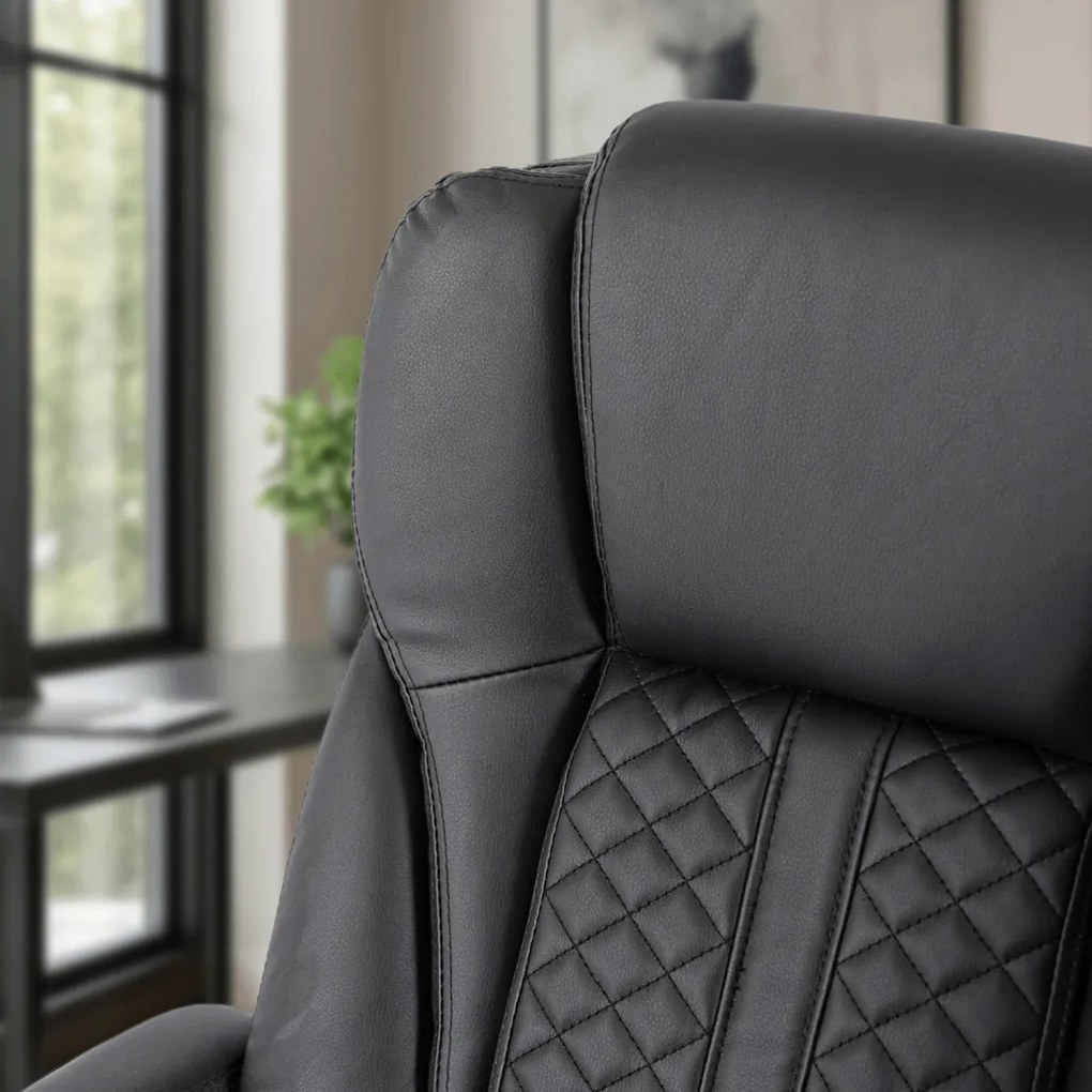 Forgószék fekete színben, műbőr kárpittal. PHONIX