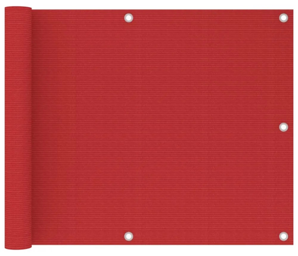 piros HDPE erkélytakaró 75 x 600 cm