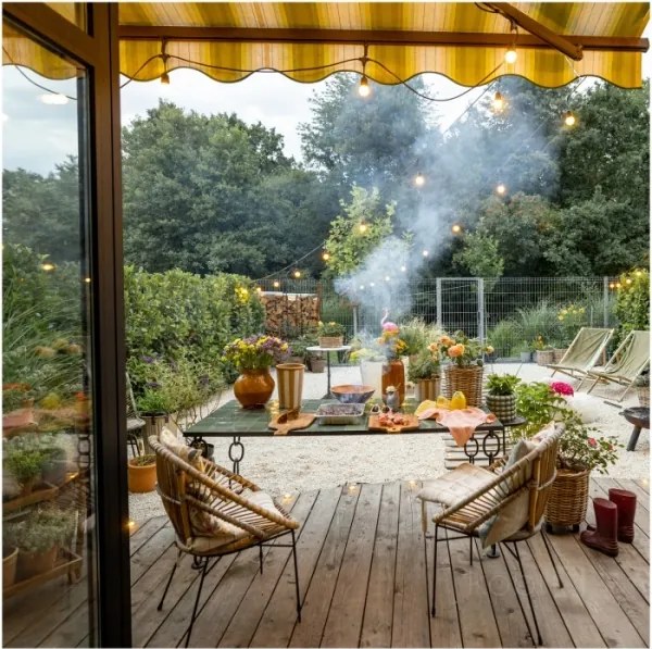 LED Kültéri dekoratív lánc BAJA ST64 20xE27/1W/230V 20,9m IP44 meleg fehér