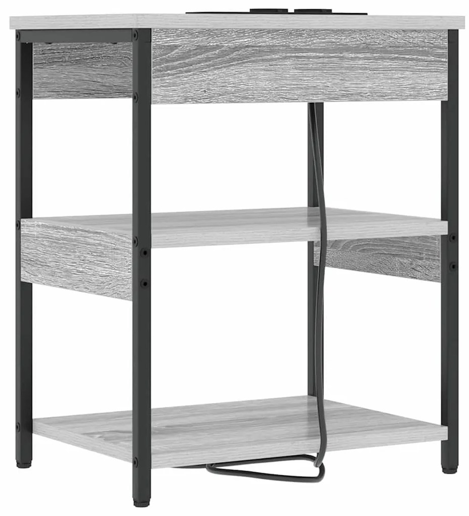Éjjeli Szekrények 2 pcs Szürke sonoma 41 x 31 x 51 cm Faanyag