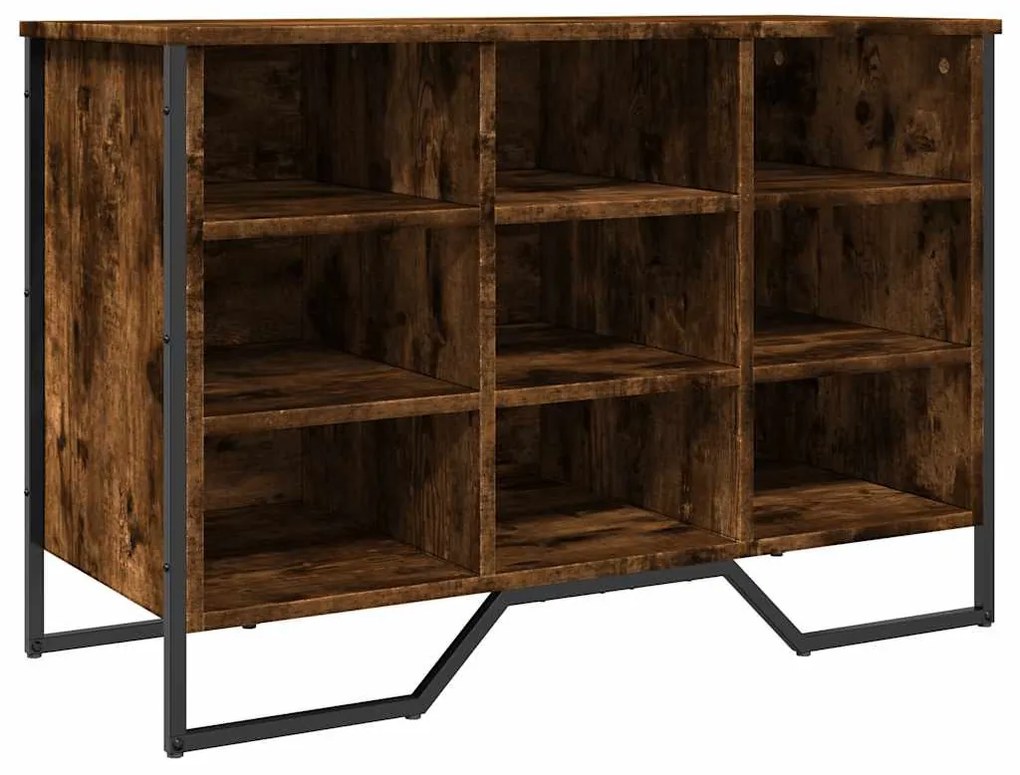 füstös tölgy színű szerelt fa cipőszekrény 90 x 38 x 61,5 cm