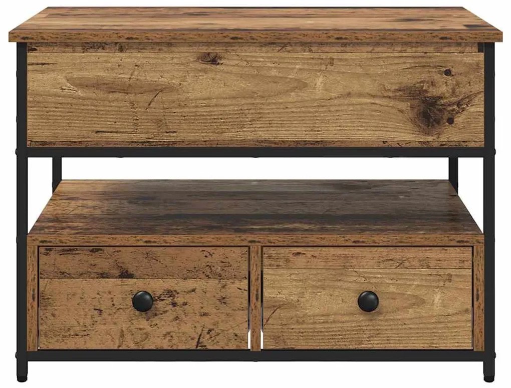 Dohányzóasztal fiókkal Régi fa 70x50x50cm Faanyag