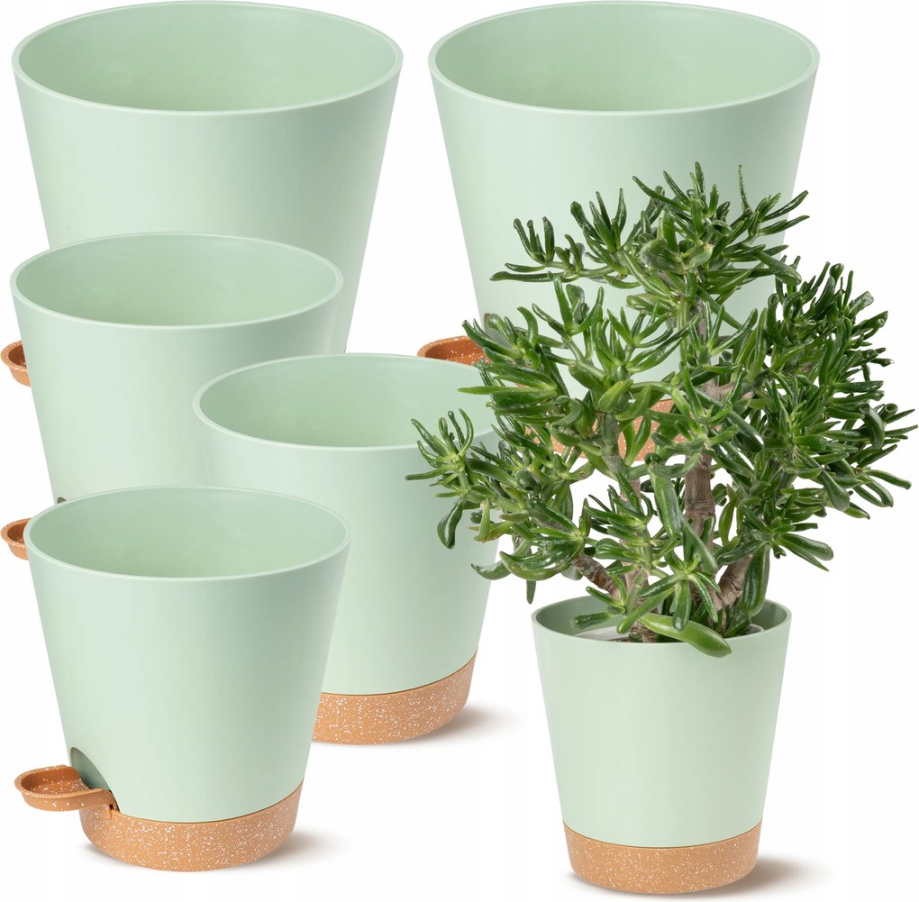 Önöntöző Kaspók Virágokhoz Növények Műanyag 5 Db-os Szett