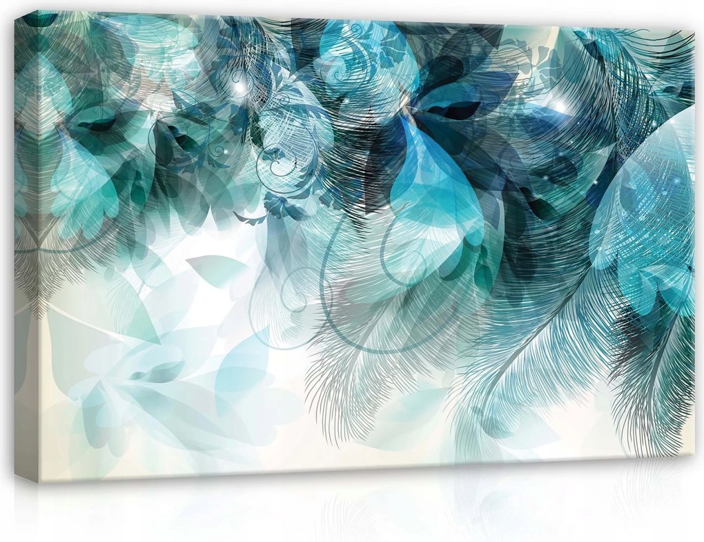 Vászonkép 60x40 Könnyű levegő toll absztrakt kék türkiz nyugalom