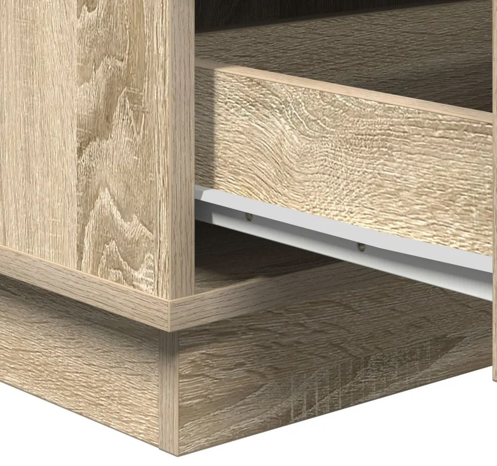 Éjjeli kabinet LED világítással Sonoma tölgy 39x34,5x65 cm Szerelt fa